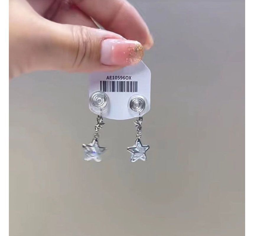 Rhinestone Alloy Earring Dangle Star