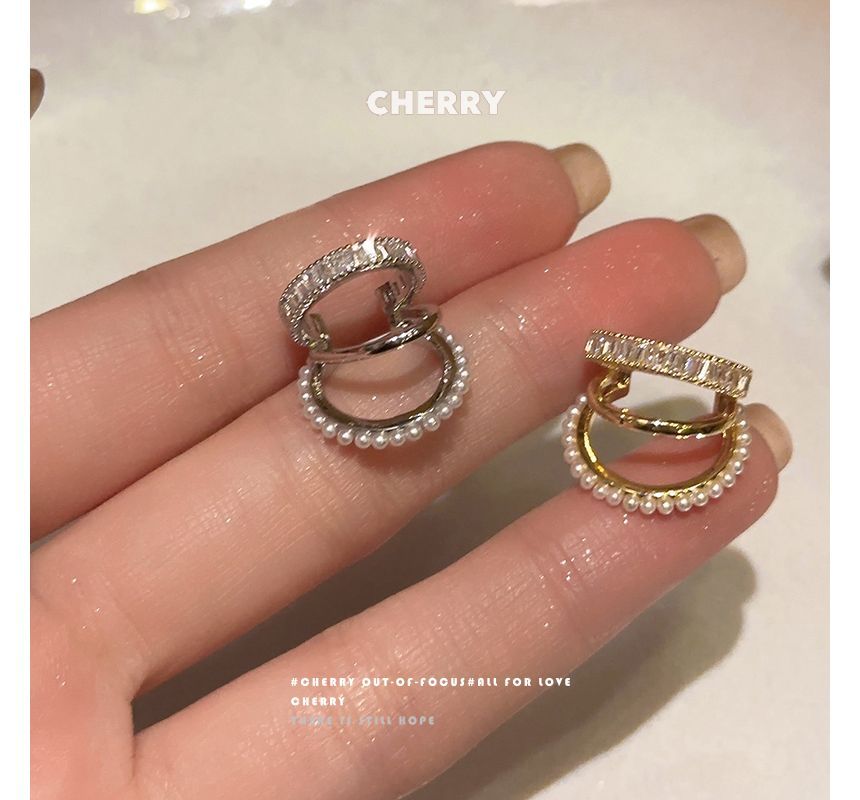 Ear Rhinestone Cuff Layered