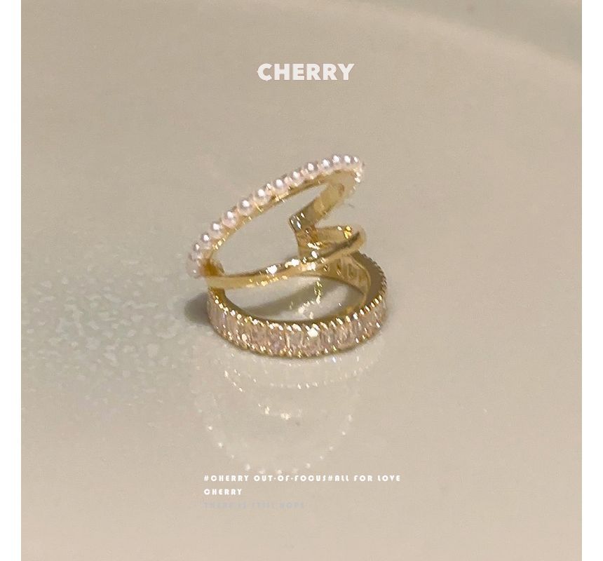 Ear Rhinestone Cuff Layered