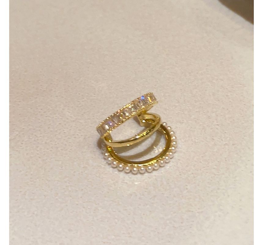 Ear Rhinestone Cuff Layered