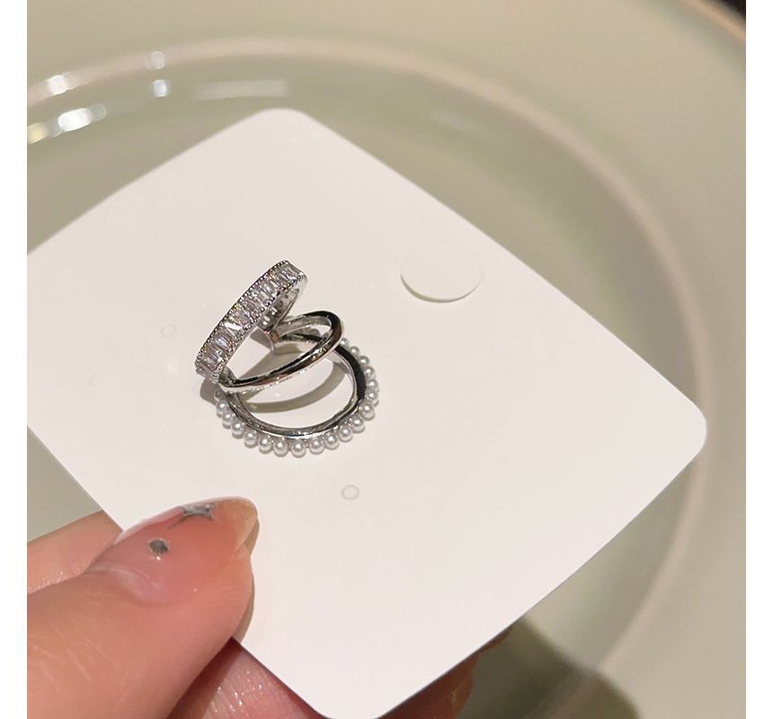 Ear Rhinestone Cuff Layered