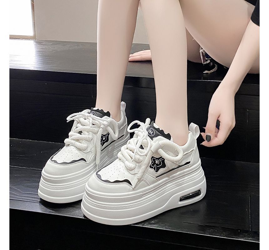Platform Floral Sneakers Accent