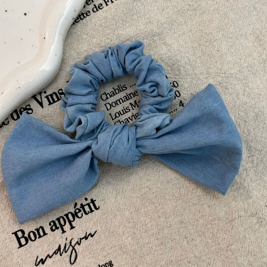 Bow Denim Scrunchie