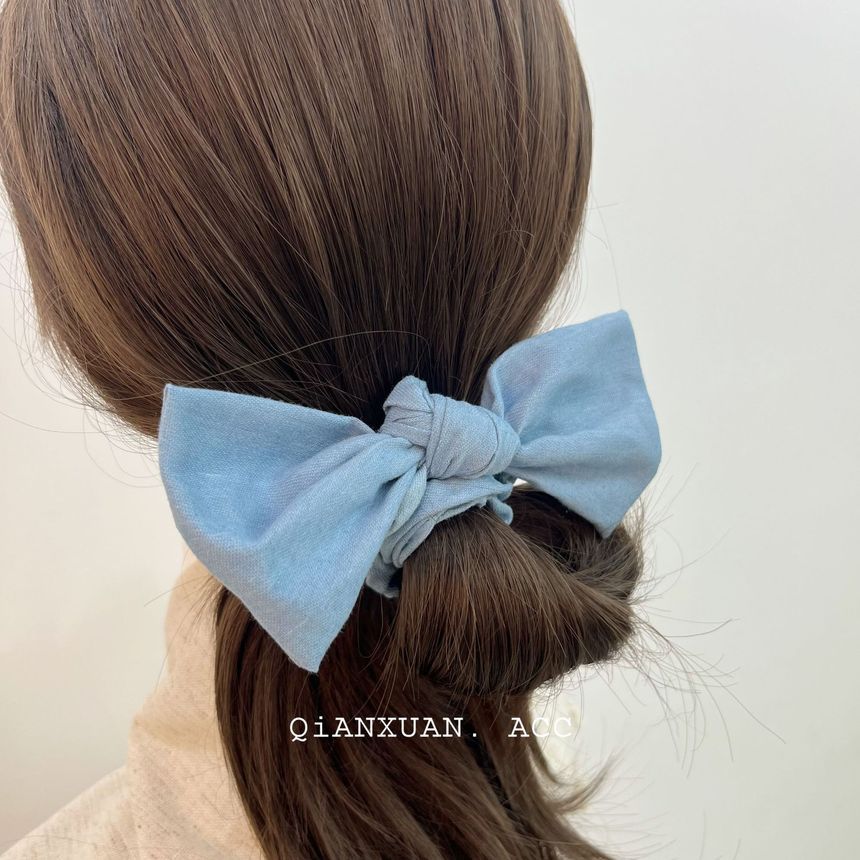 Bow Denim Scrunchie