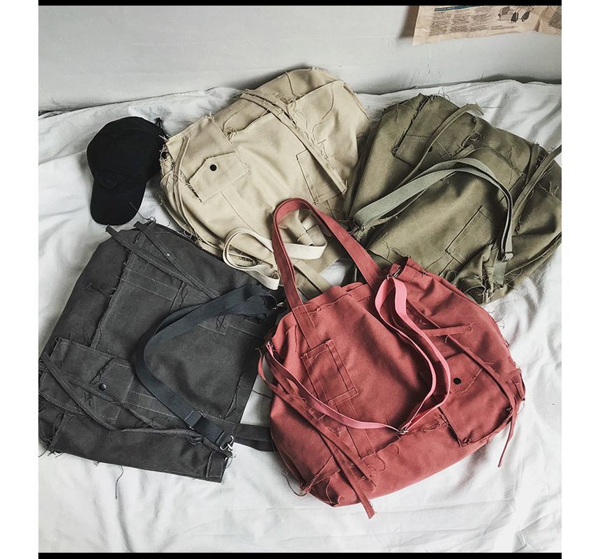 Crossbody Multi-Pocket Bag Frayed