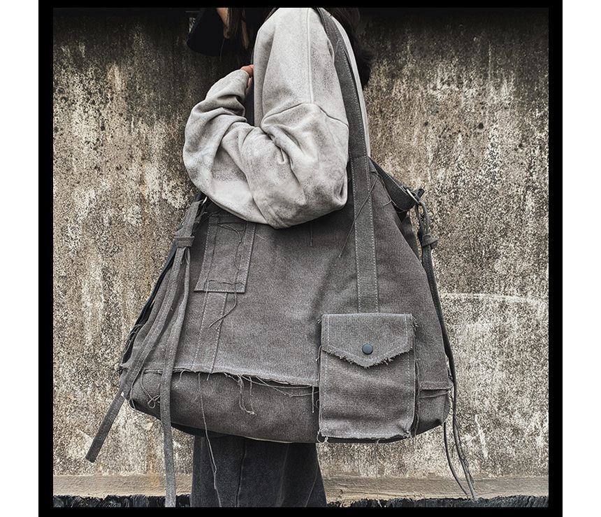 Crossbody Multi-Pocket Bag Frayed