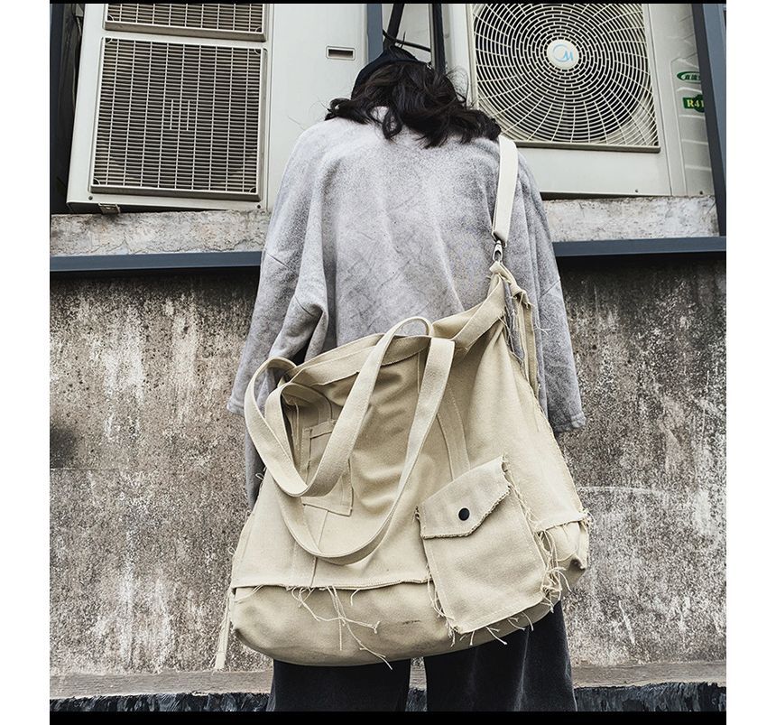 Crossbody Multi-Pocket Bag Frayed