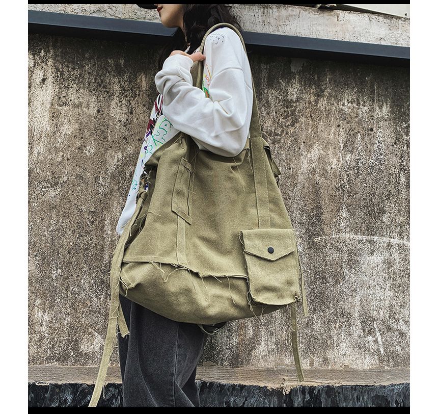 Crossbody Multi-Pocket Bag Frayed