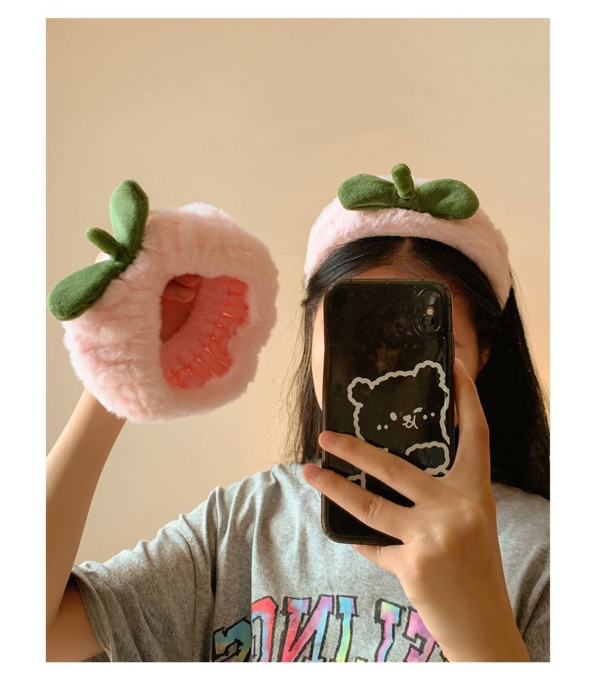 Headband Tie Band / Hair Wrist Chenille Peach