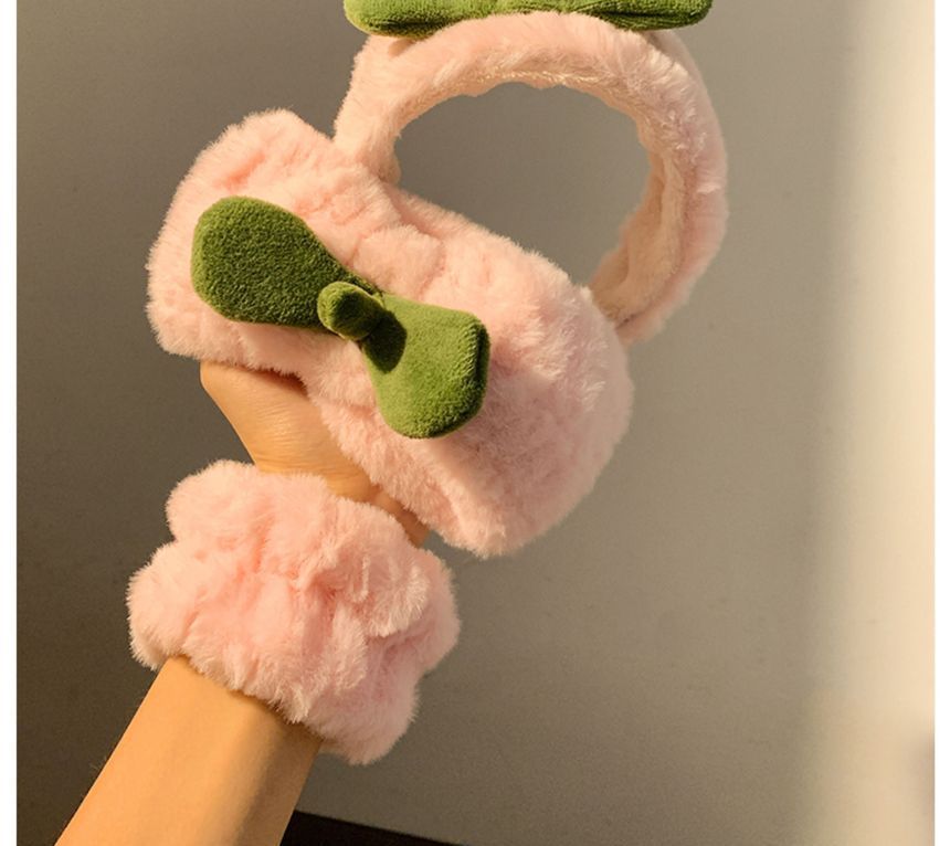 Headband Tie Band / Hair Wrist Chenille Peach