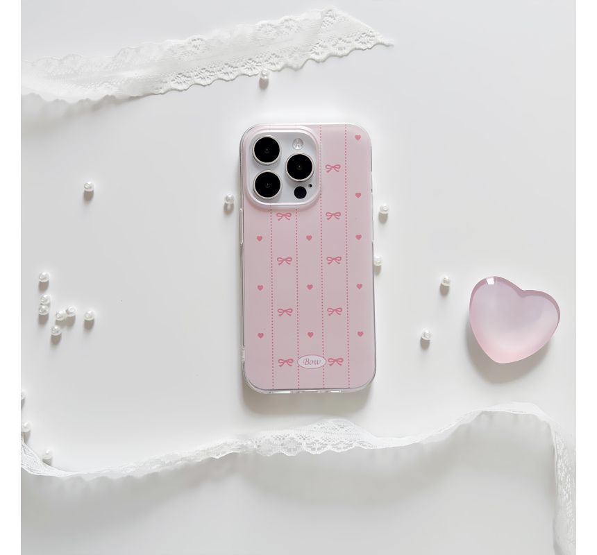 / Heart Bow Stand Case Phone