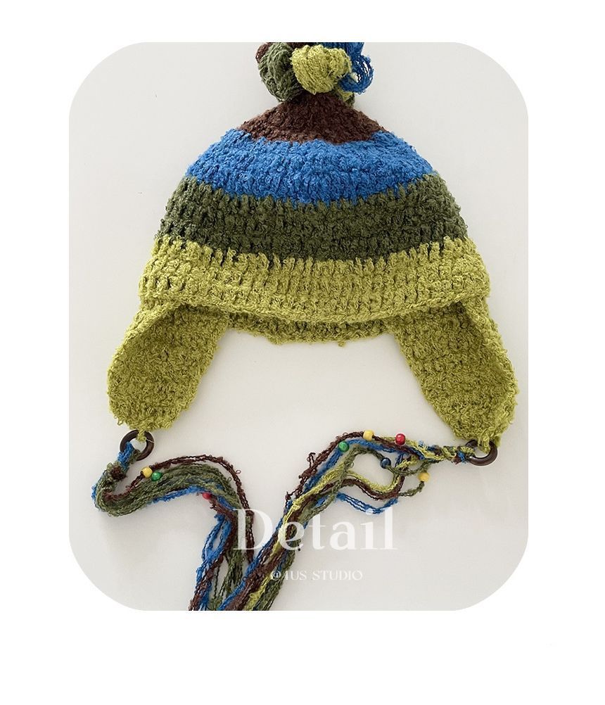 Color Block Knit Beanie