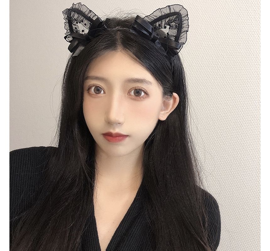 Headband Ear Lace Cat