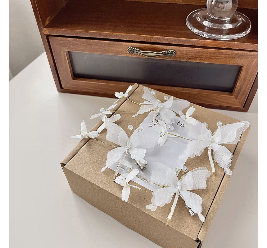 / Butterfly Clip Set Gemstone Hair