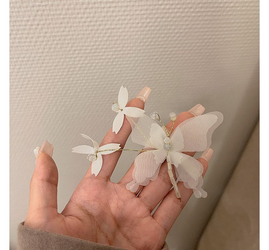 / Butterfly Clip Set Gemstone Hair