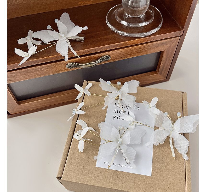 / Butterfly Clip Set Gemstone Hair