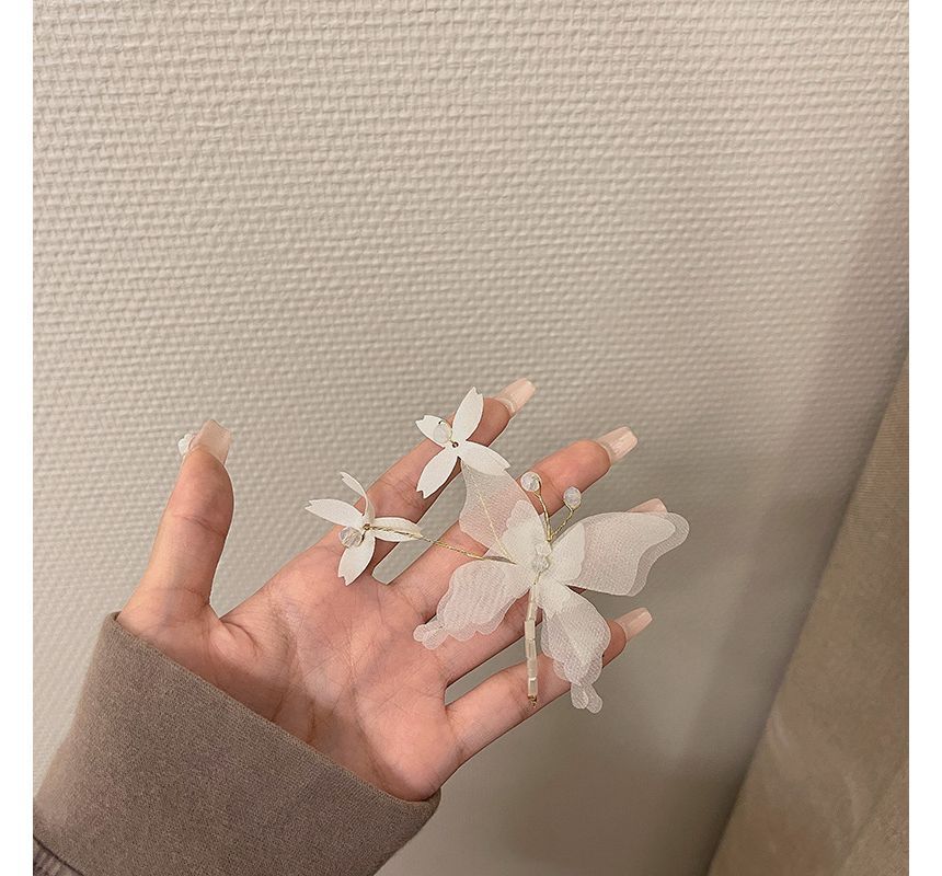 / Butterfly Clip Set Gemstone Hair