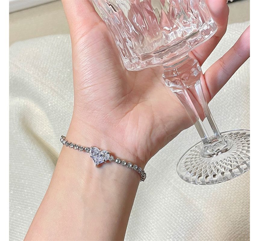 Heart Rhinestone Bracelet
