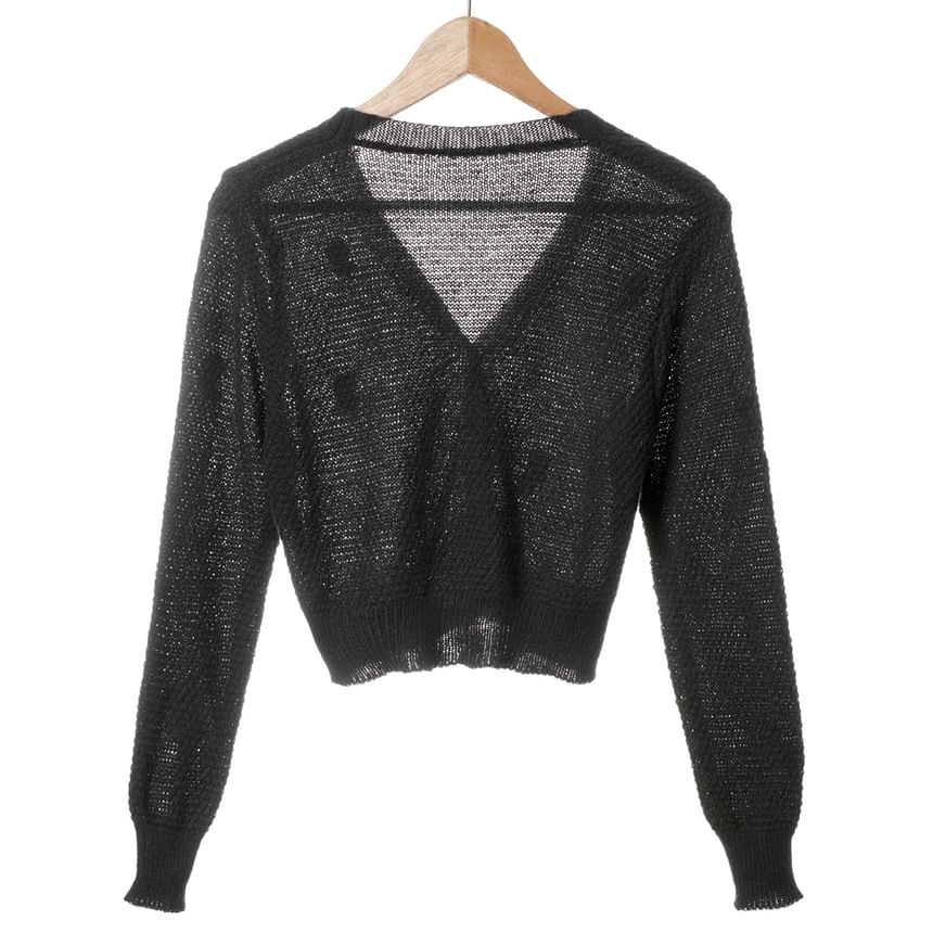 Cardigan Tank Knit Top Floral Set: Crop Embroidered + Neck Square