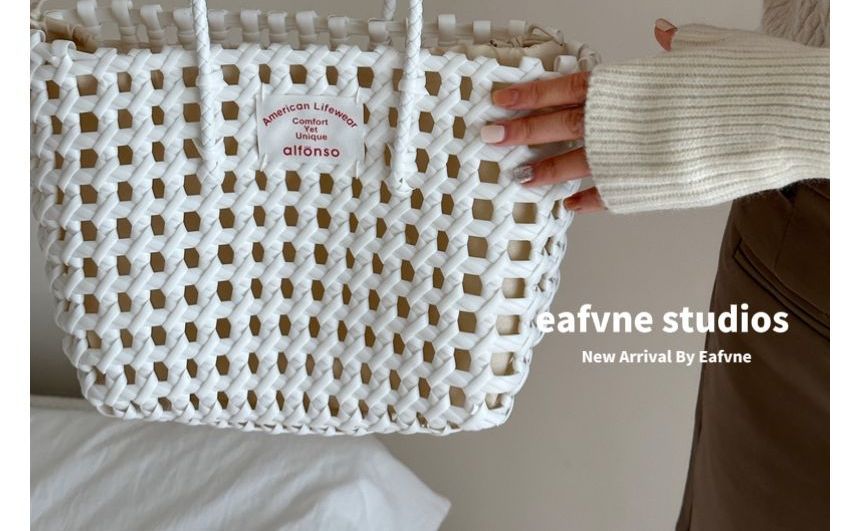 Applique Gloves Knit Lettering Fingerless