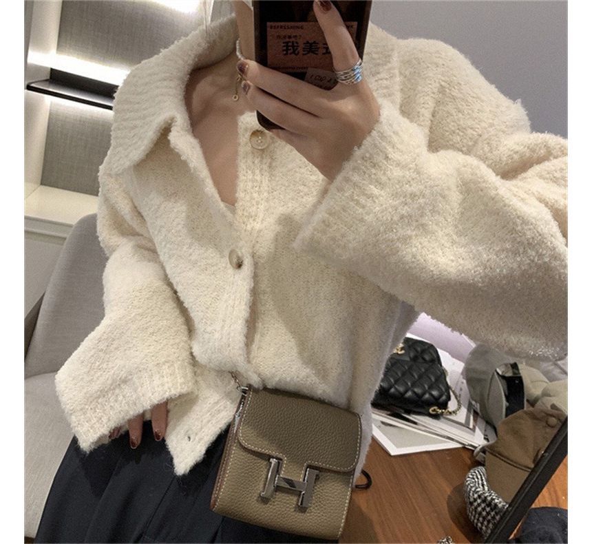 Collar Cardigan Plain