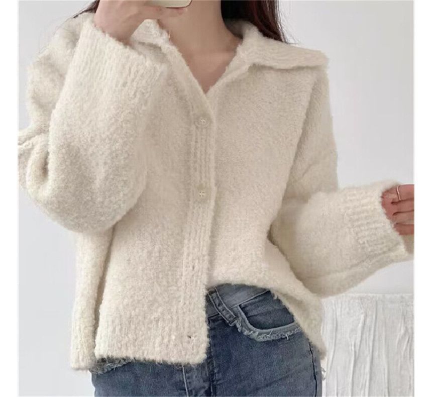Collar Cardigan Plain