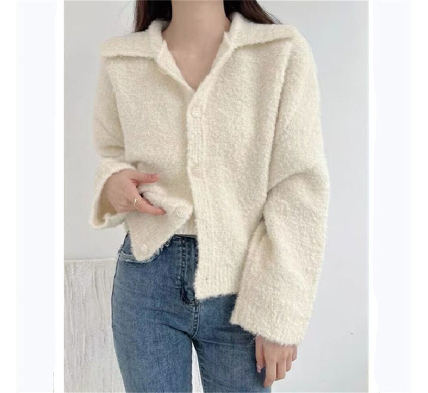 Collar Cardigan Plain