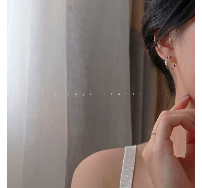 Silver Earring Hoop Sterling Thorn