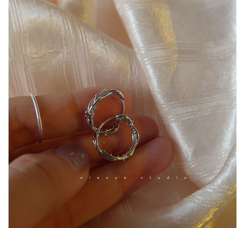 Silver Earring Hoop Sterling Thorn