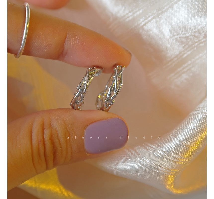 Silver Earring Hoop Sterling Thorn