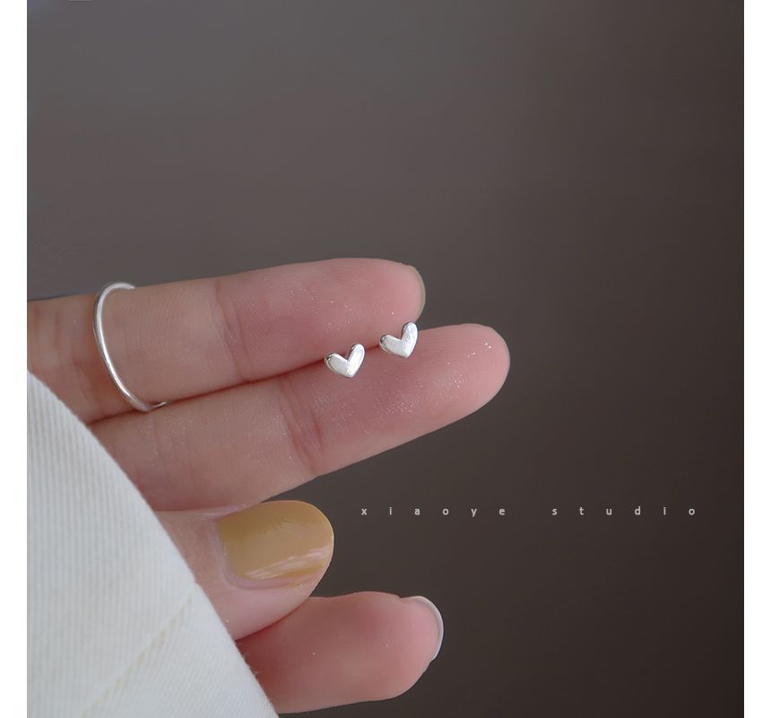 Earring Silver Stud Heart