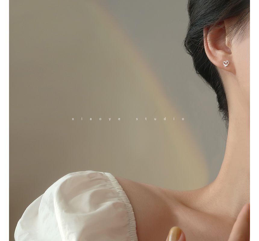 Stud Silver Earring Heart