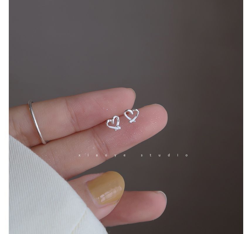 Stud Silver Earring Heart