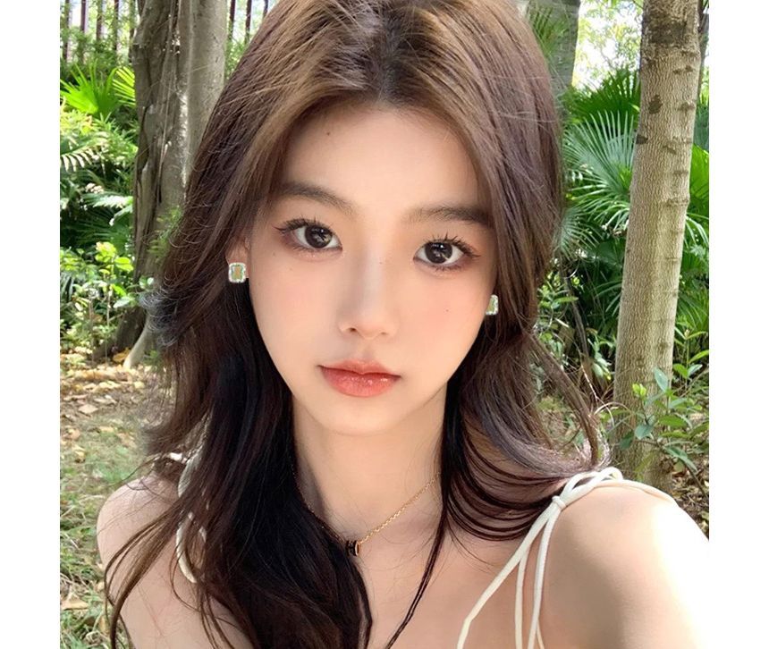 Sterling Rectangle Stud Earring Silver