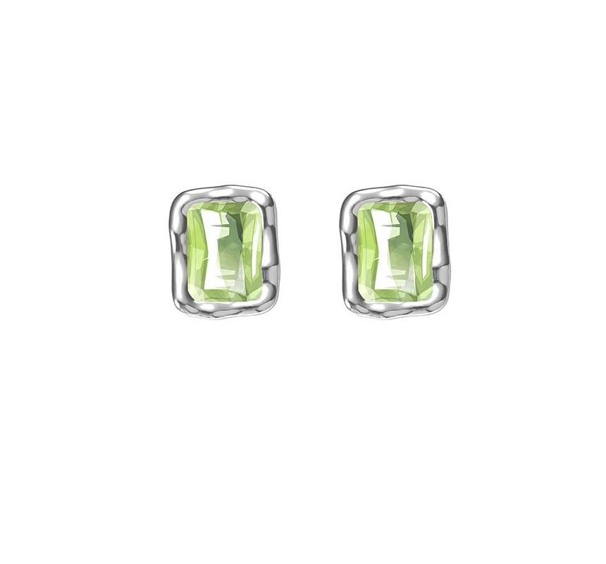 Sterling Rectangle Stud Earring Silver