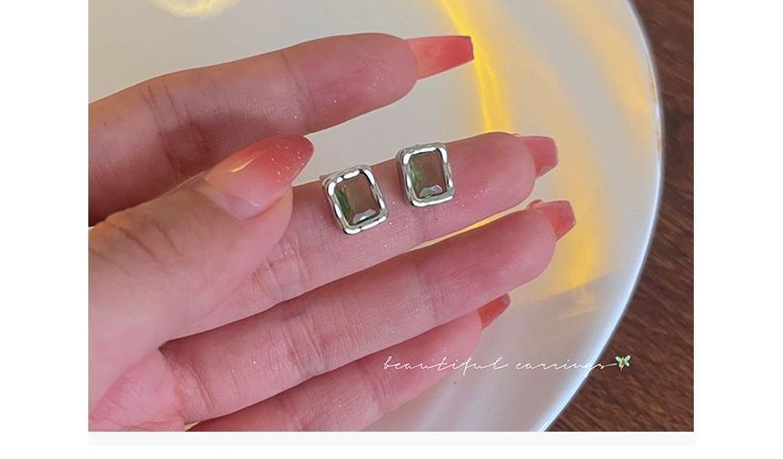 Sterling Rectangle Stud Earring Silver