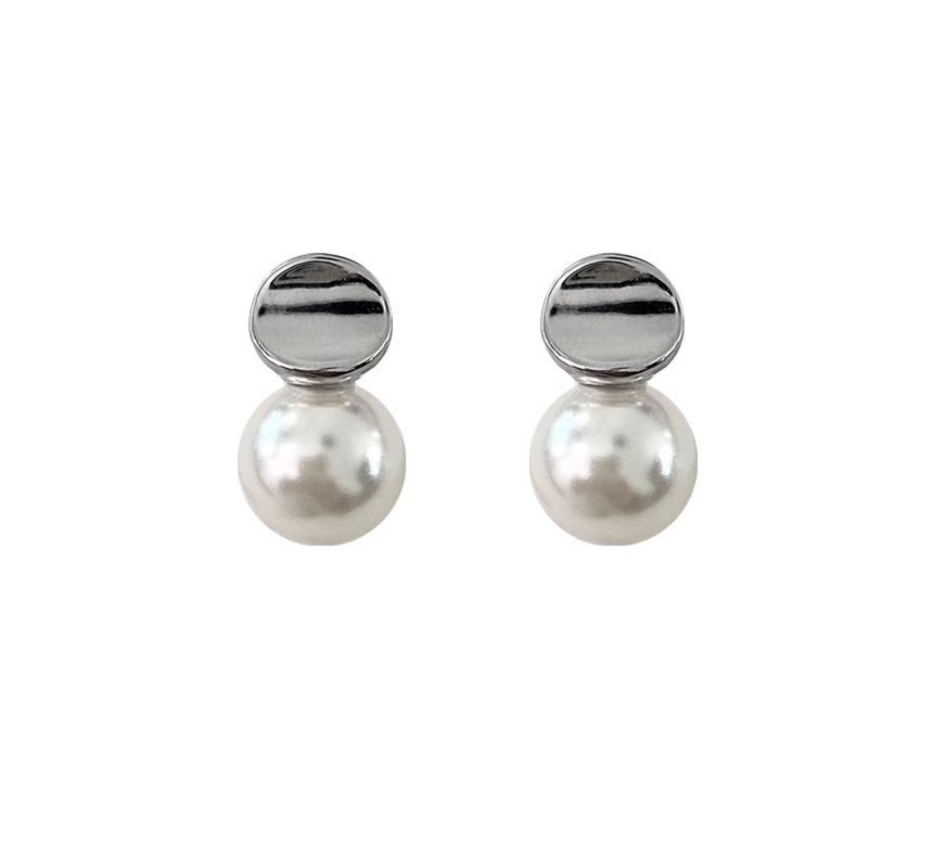 Pearl Drop Sterling Earring Faux Silver