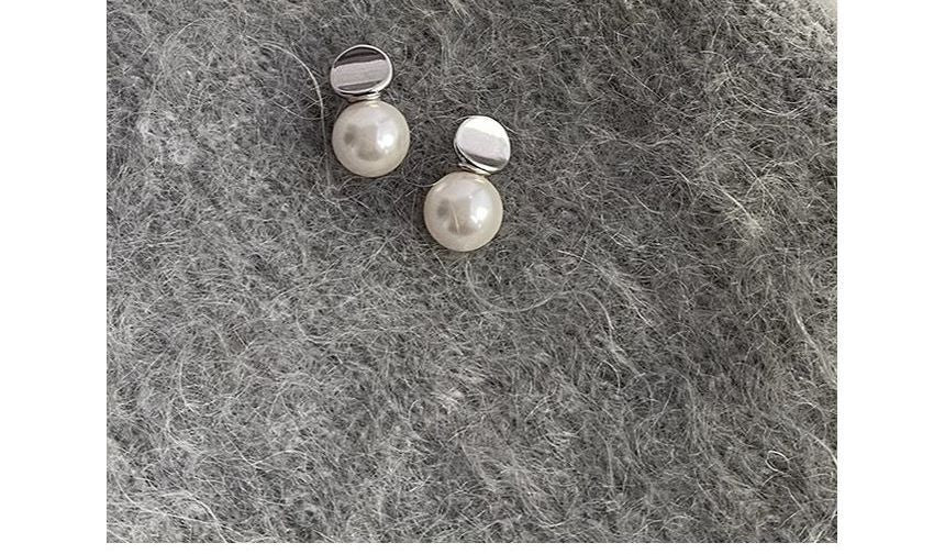 Pearl Drop Sterling Earring Faux Silver