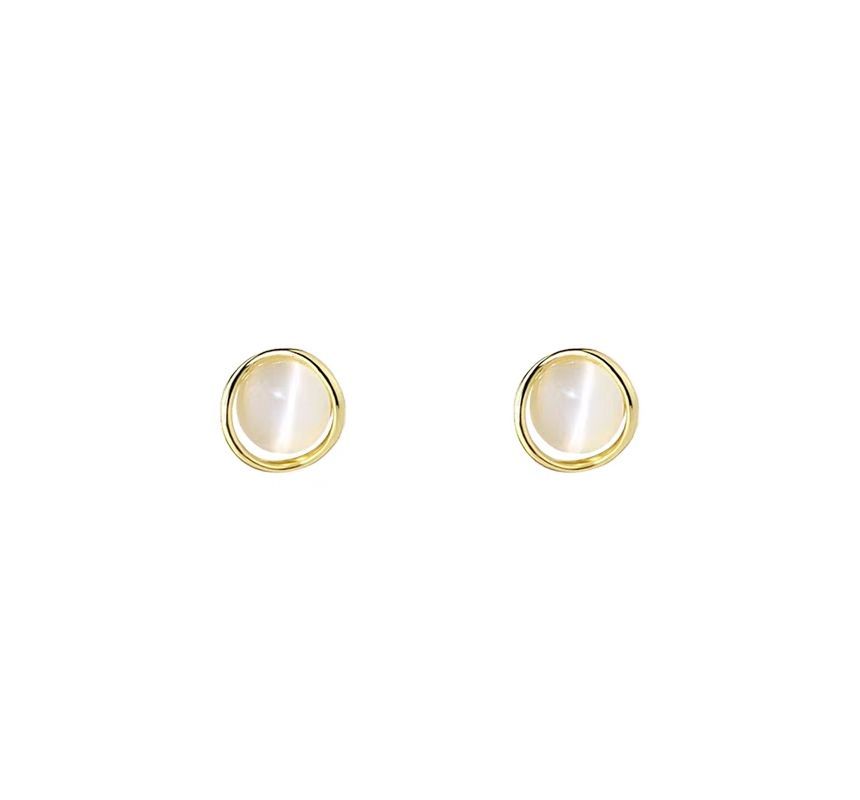 Eye Alloy Stone Earring Faux Cat Stud