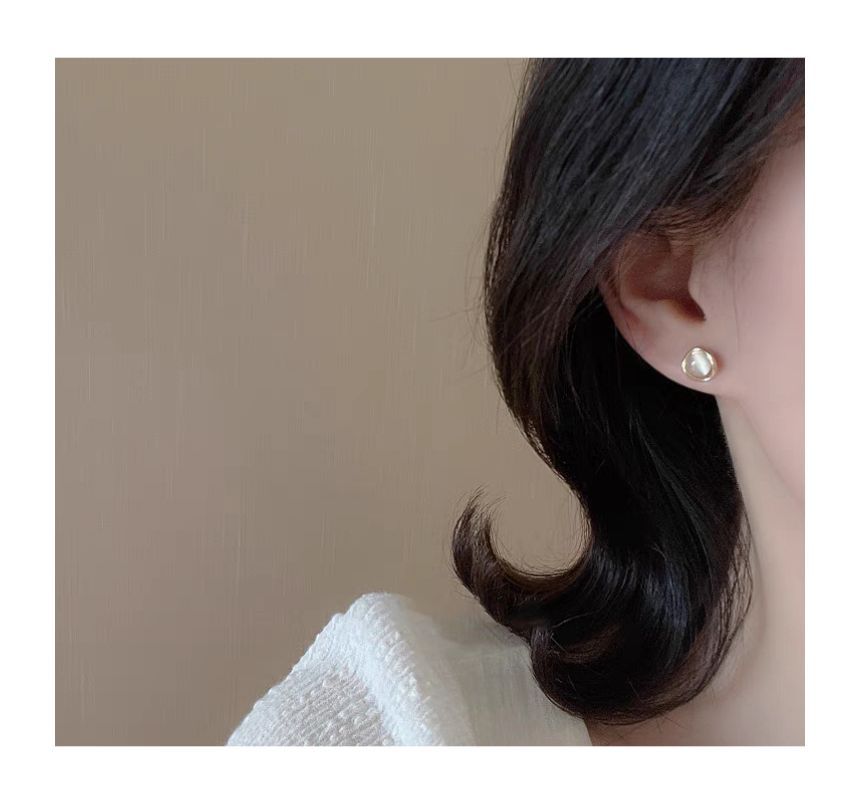 Eye Alloy Stone Earring Faux Cat Stud