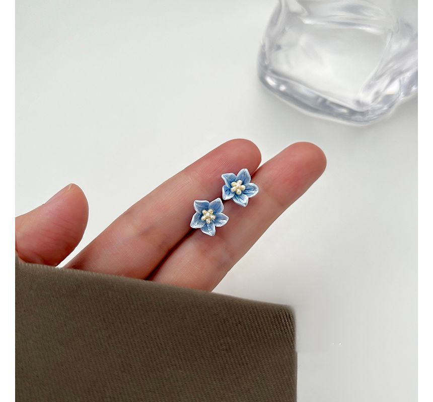 Acrylic Floral Earring Alloy Stud