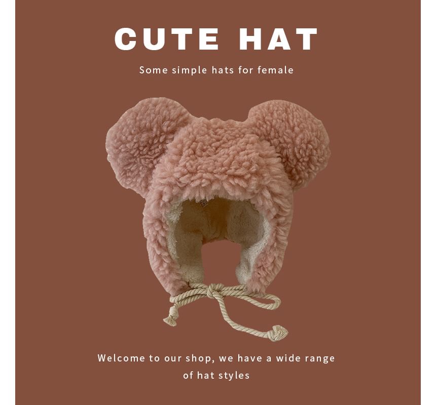 Fluffy Bear Hat Ear Trapper