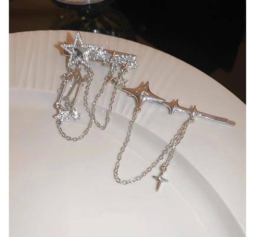 / Hair Alloy Star Pin Clip Chain