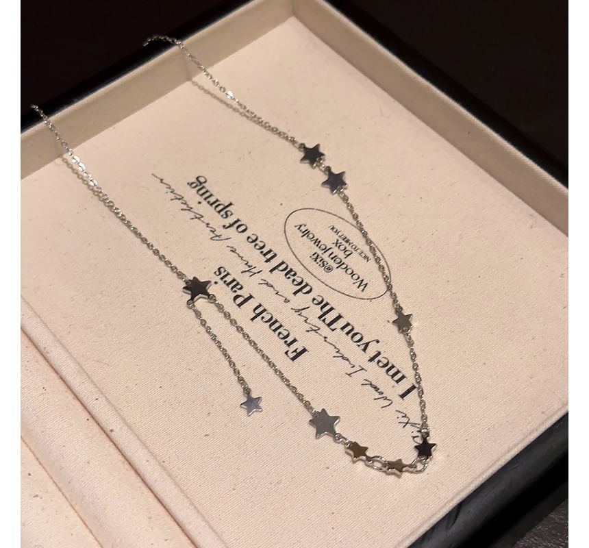 / Star Heart Necklace Alloy Pendant Choker Set