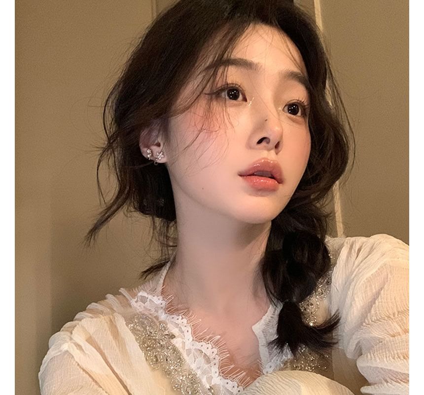 Cuff Alloy Rhinestone Pearl Star Ear Faux