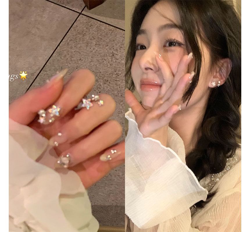 Cuff Alloy Rhinestone Pearl Star Ear Faux