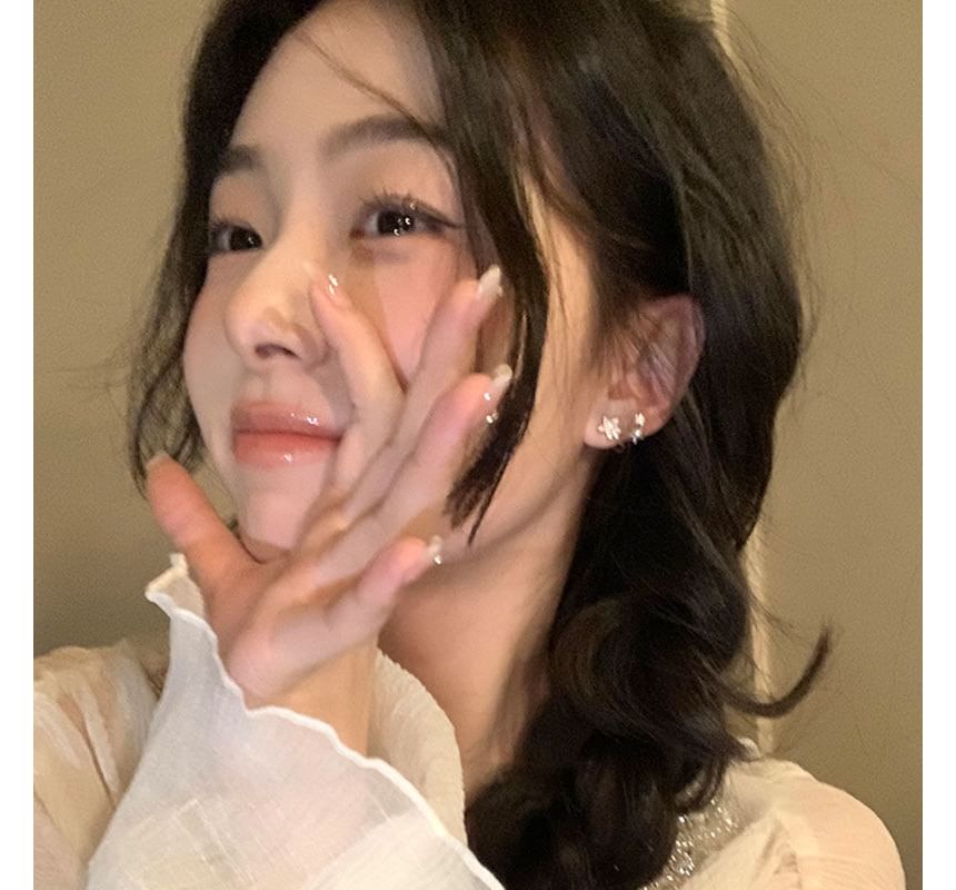 Cuff Alloy Rhinestone Pearl Star Ear Faux