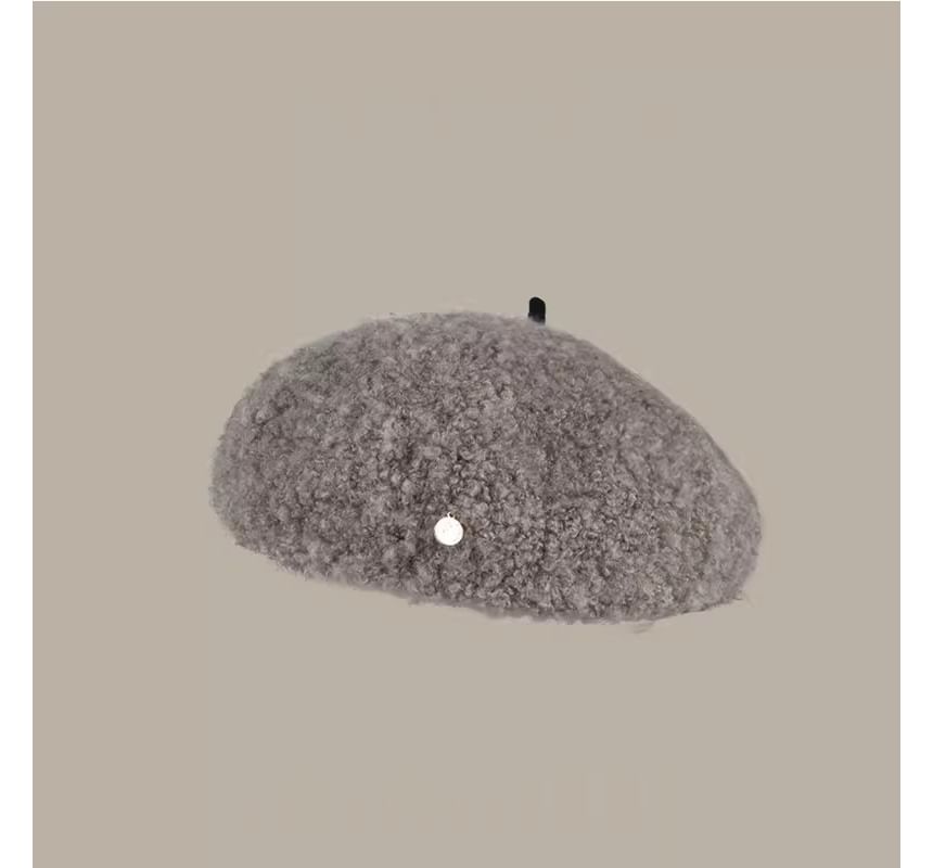 Faux Shearling Beret Hat