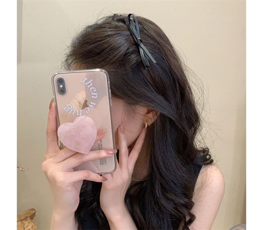 Bow Faux Leather Hair Clip