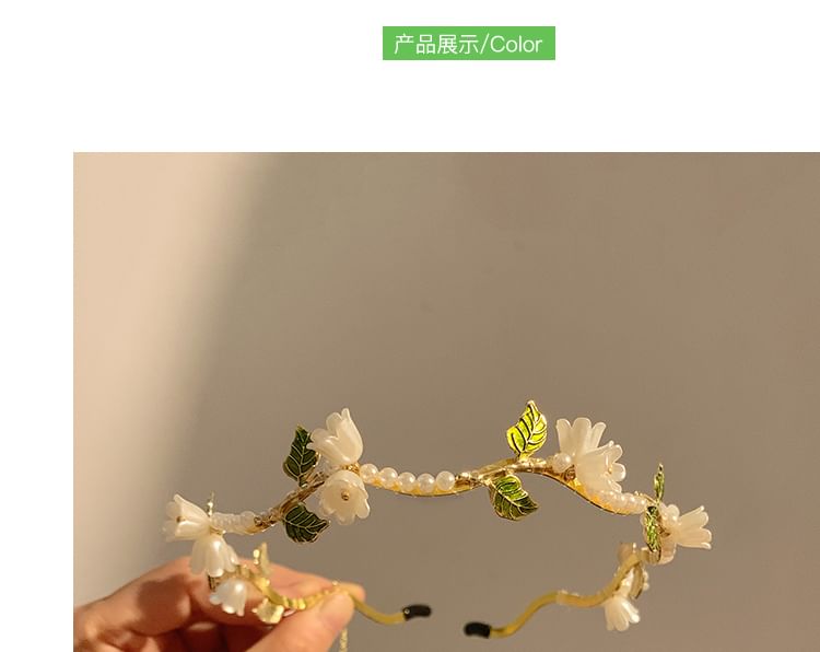 Headband Faux Pearl Floral